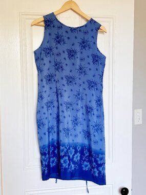 Vintage Y2K Blue Floral Midi Dress